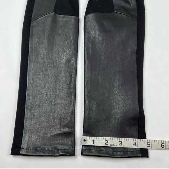 OWO Helmut Lang - Black Lambskin Leather & Cotton Combo Pull on Leggings, Size 2 - Picture 12 of 16